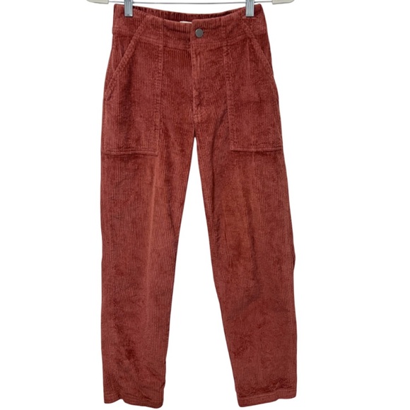 Pact Pants - Pact Corduroy Peg Leg Pants Small Rust Organic Cotton